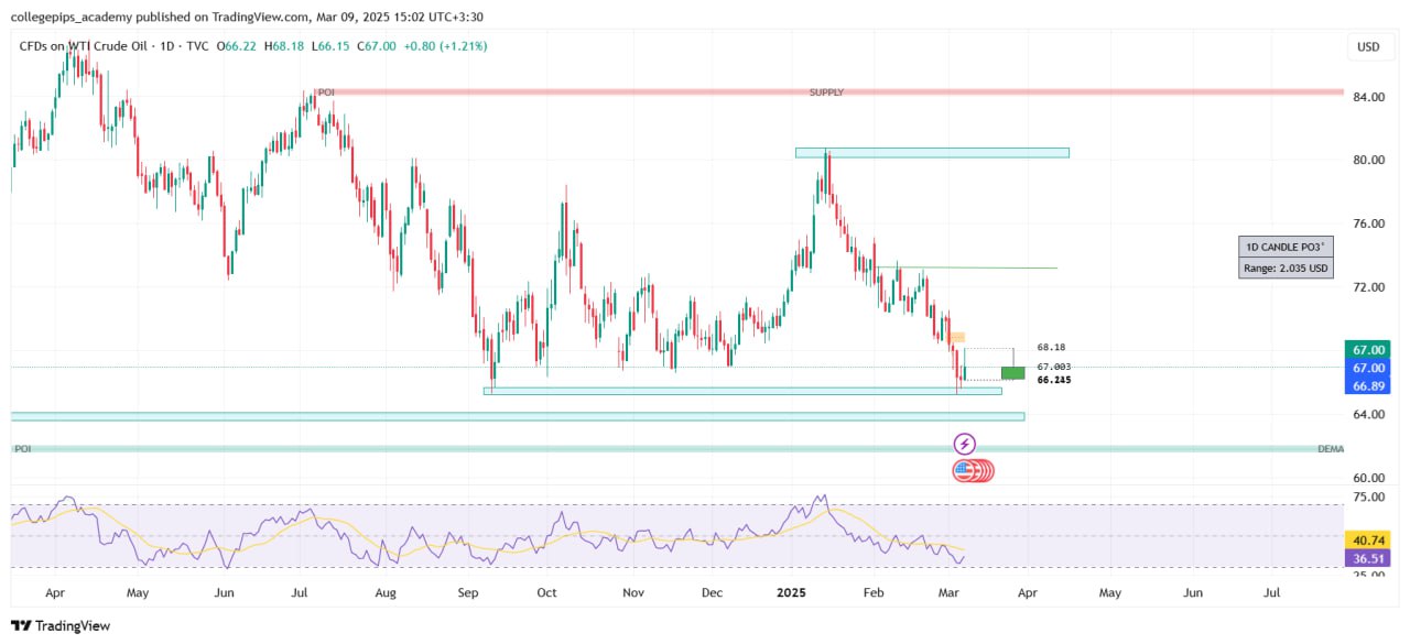 تحلیل جامع فاندامنتال و تکنیکال نفت WTI هفته پیش رو